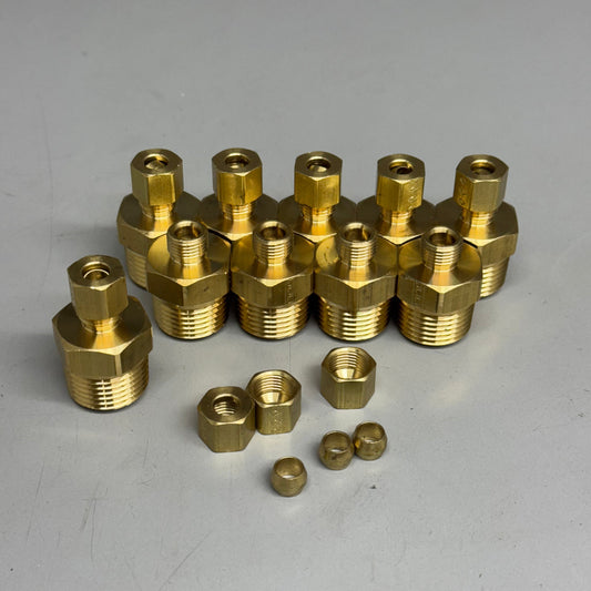 BrassCraft (10PK) 1/4” OD Tube x 1/2” MIP Male Reducing Adapter 68-4-8X
