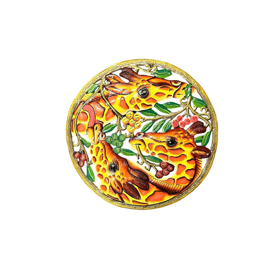 Medium Giraffes Eating Leaves