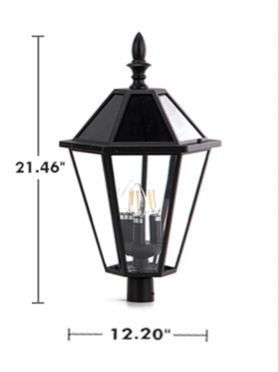 SmartYard LED Post Solar Light 22’ Outdoor,Dusk to Dawn Vintage Street Lights, 300LM, 2700K,Cast Aluminum