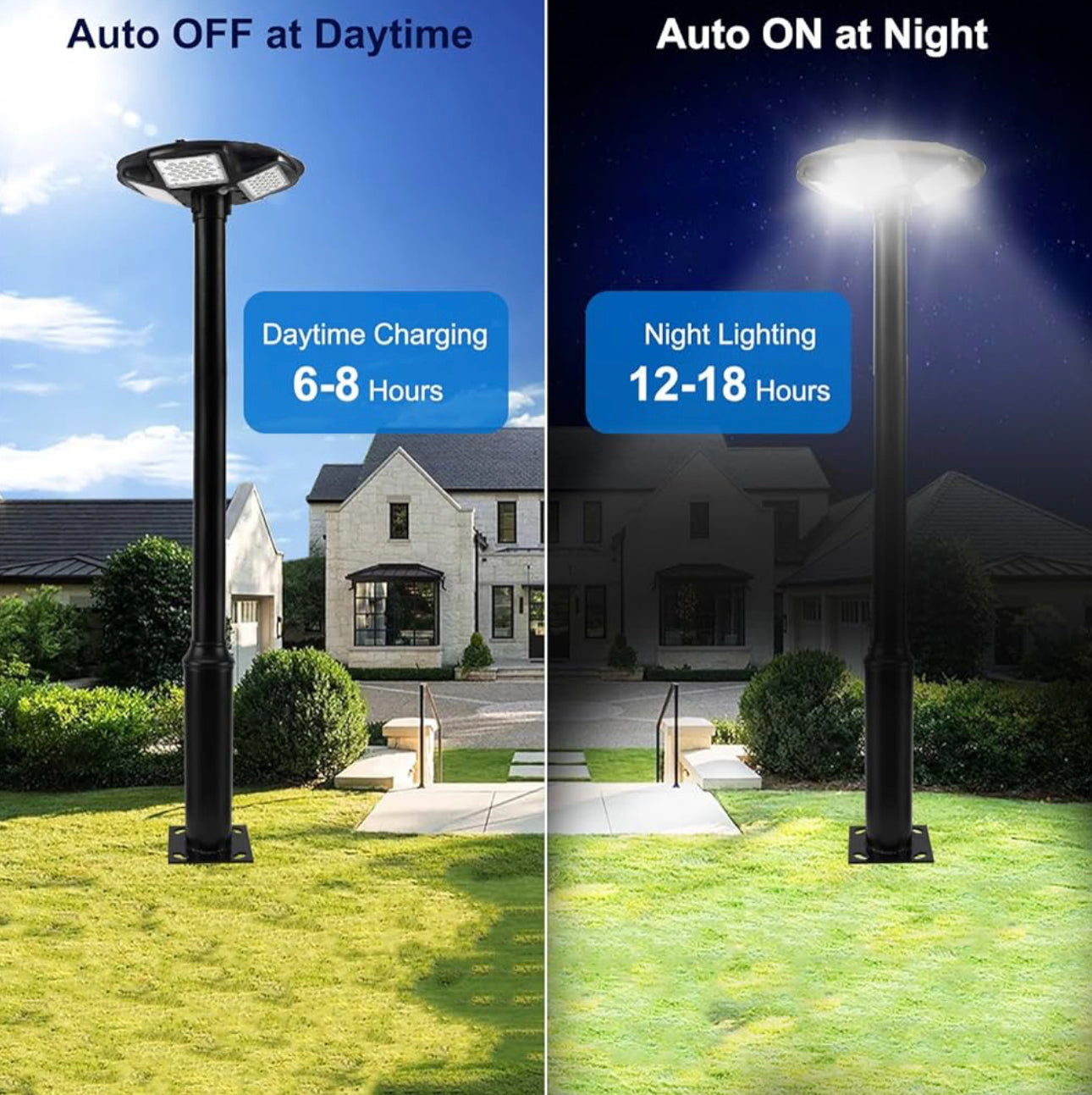 3500W Commercial Solar Flag Pole Outdoor Lamp Post Light with 98 inch Pole IP67 Waterproof With Remote