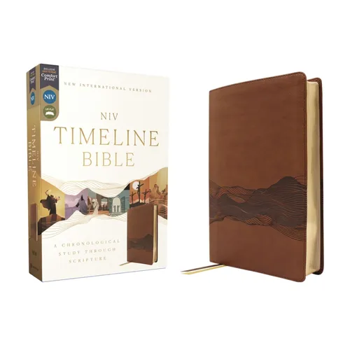 Niv, Timeline Bible, Leathersoft, Brown, Red Letter, Comfort Print: A Chronological Study Through Scripture