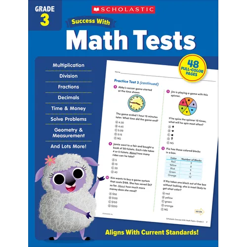 Scholastic Success with Math Tests Grade 3 Workbook