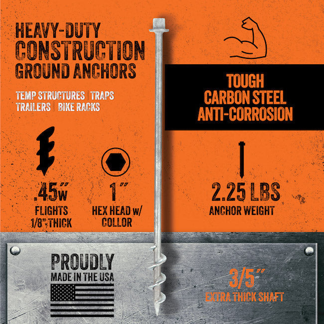 Ground Grabba Commercial Grade 24" Anchors (600mm) - 2 Pack