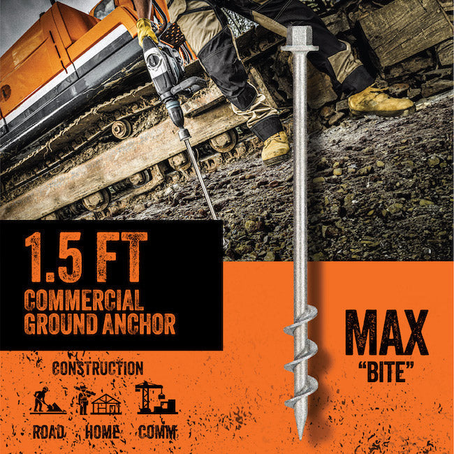 Ground Grabba Commercial Grade 18" Anchors (450mm) - 2 Pack