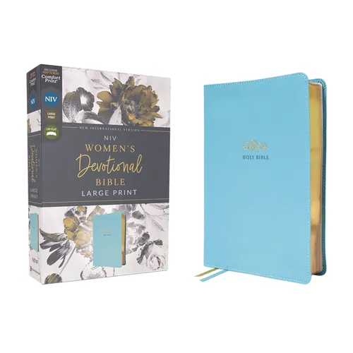 Niv, Women's Devotional Bible (by Women, for Women), Large Print, Leathersoft, Teal, Comfort Print