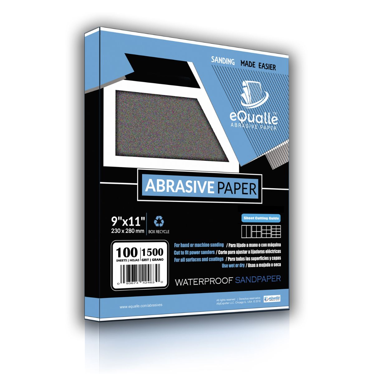 1500 Grit Sandpaper Sheets – 100 Pack, 9x11 in, Wet or Dry Use