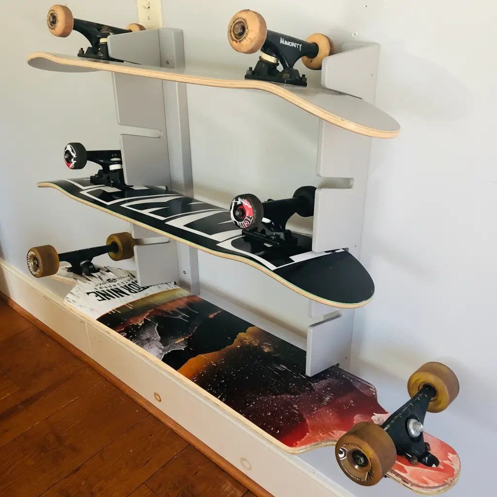 HANGTHIS Up Skateboard Organizer 26" (Holds 4) Sporting Goods Organization, Skateboard Rack, Skateboard Display
