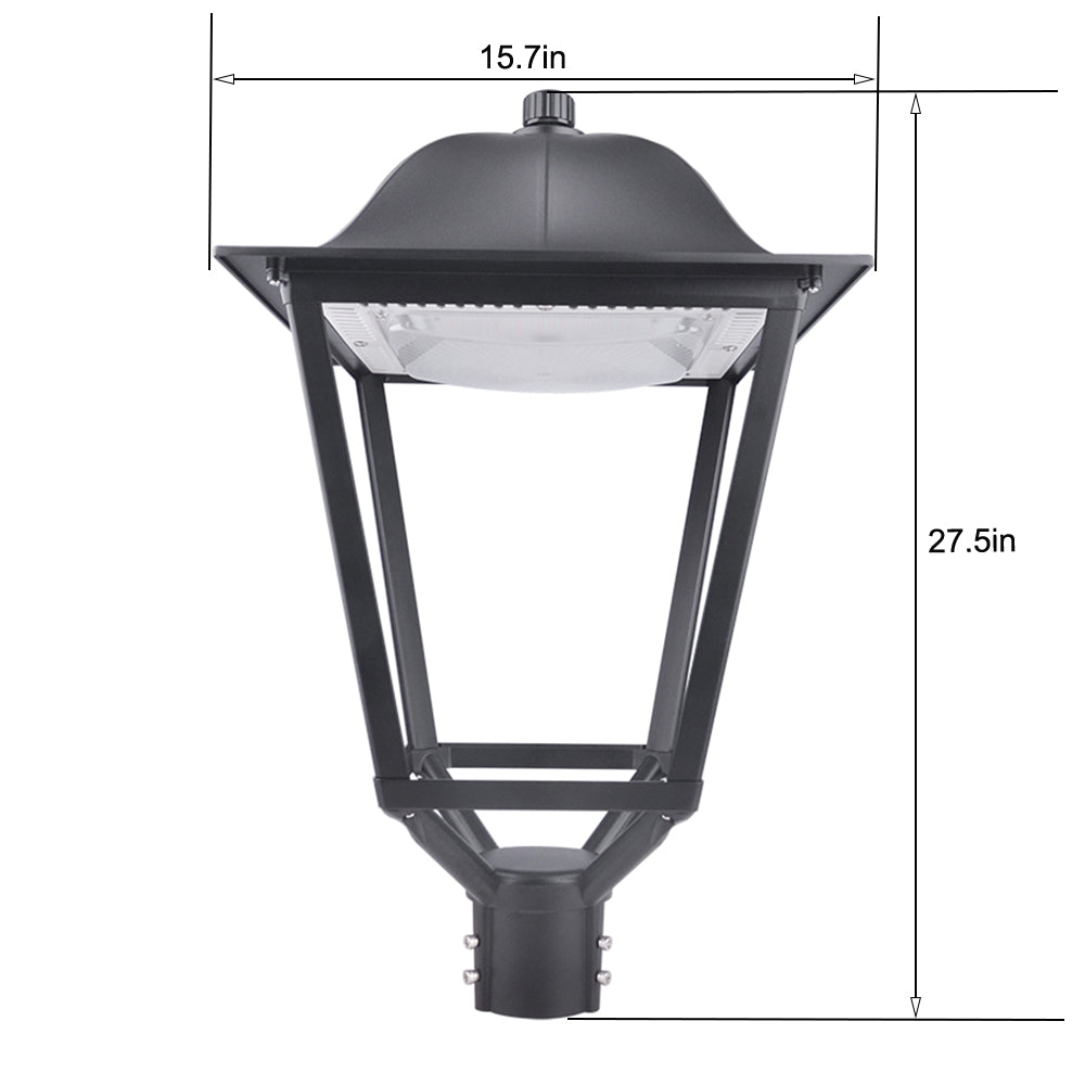 LED Lantern Post Top Pole Lights 30W/50W/75W Watt Tunable 3000K/4000K/5000K 100-277V Area Light for Garden Yard Road