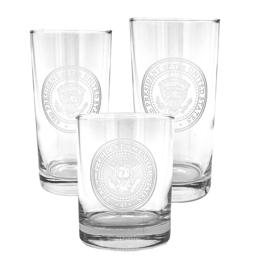 Beverage Glass with 43rd Presidential Seal