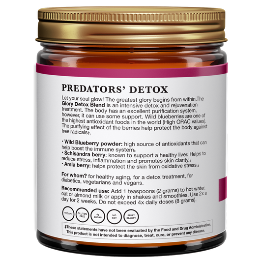 Glory Detox Blend - Wild Adaptogenic Berries - Wild Blueberries, Schisandra berries and Amla berries - 35 berries per teaspoon
