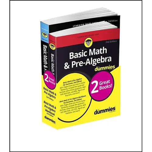 Basic Math & Pre-Algebra for Dummies Book + Workbook Bundle