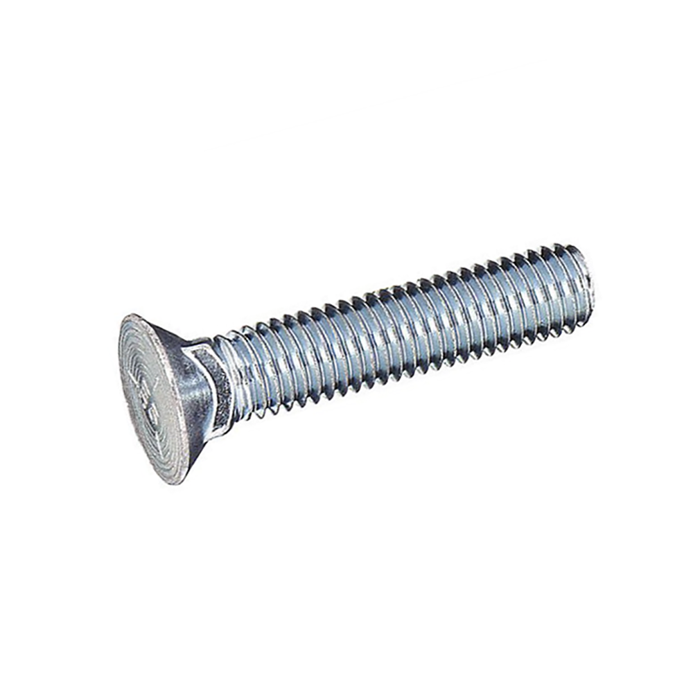 3/8-16 x 3 Grade 5 Plow Bolt No. 3 Head Fully Threaded Zinc Plated - Bulk (400)