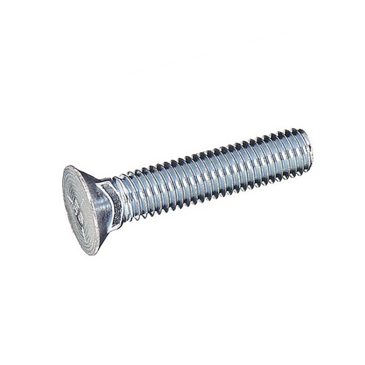 3/4-10 x 2 1/2 Grade 5 Plow Bolt No. 3 Head Fully Threaded Zinc Plated - Package (20)