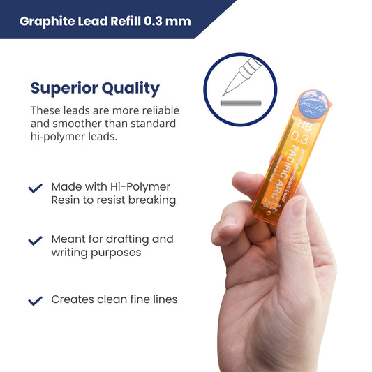 Pacific Arc Mechanical Pencil Refill lead,- 0.3mm - 96 leads - For Art, Sketching, Technical Drawing