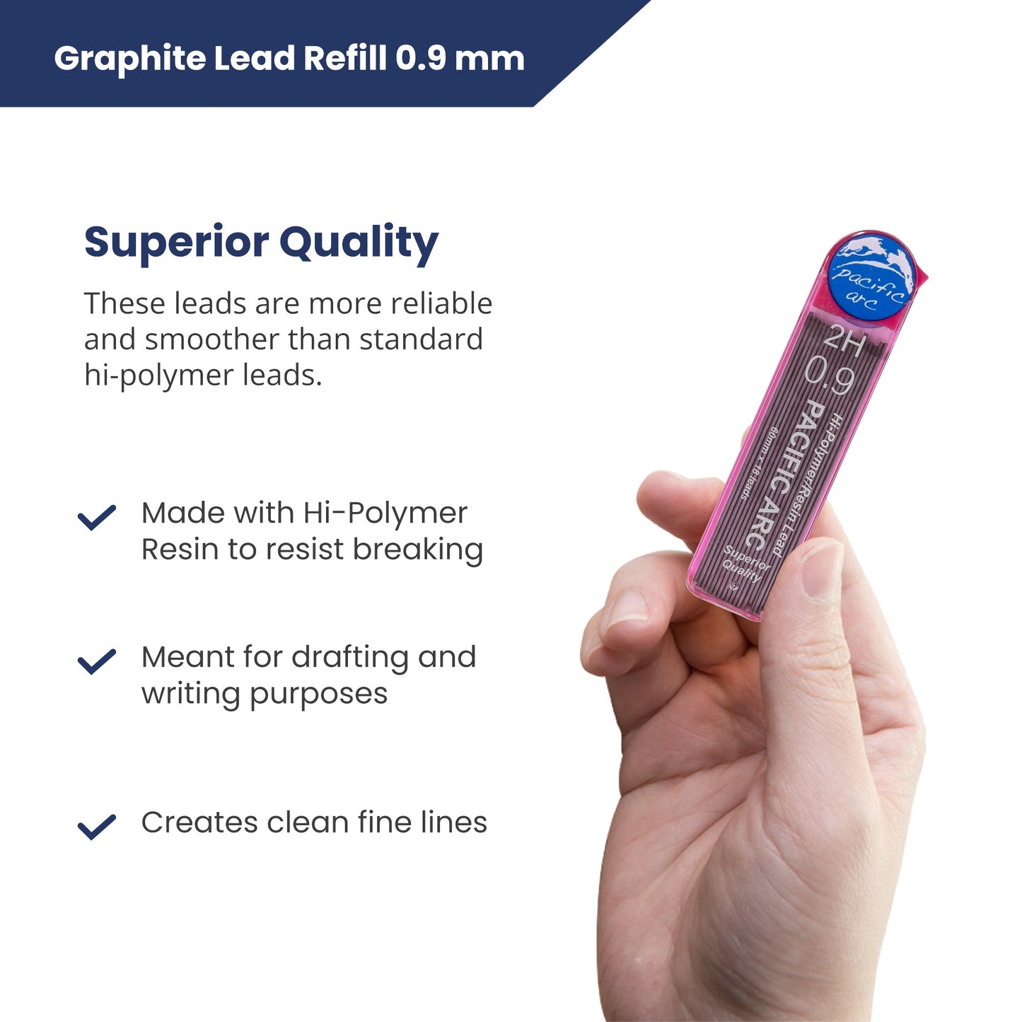 Pacific Arc Mechanical Pencil Refill lead,-  0.9mm - 72 leads - For Art, Sketching, Technical Drawing