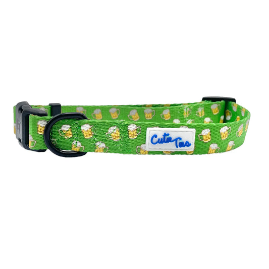 St. Patrick's Day Green Beer Dog Collar