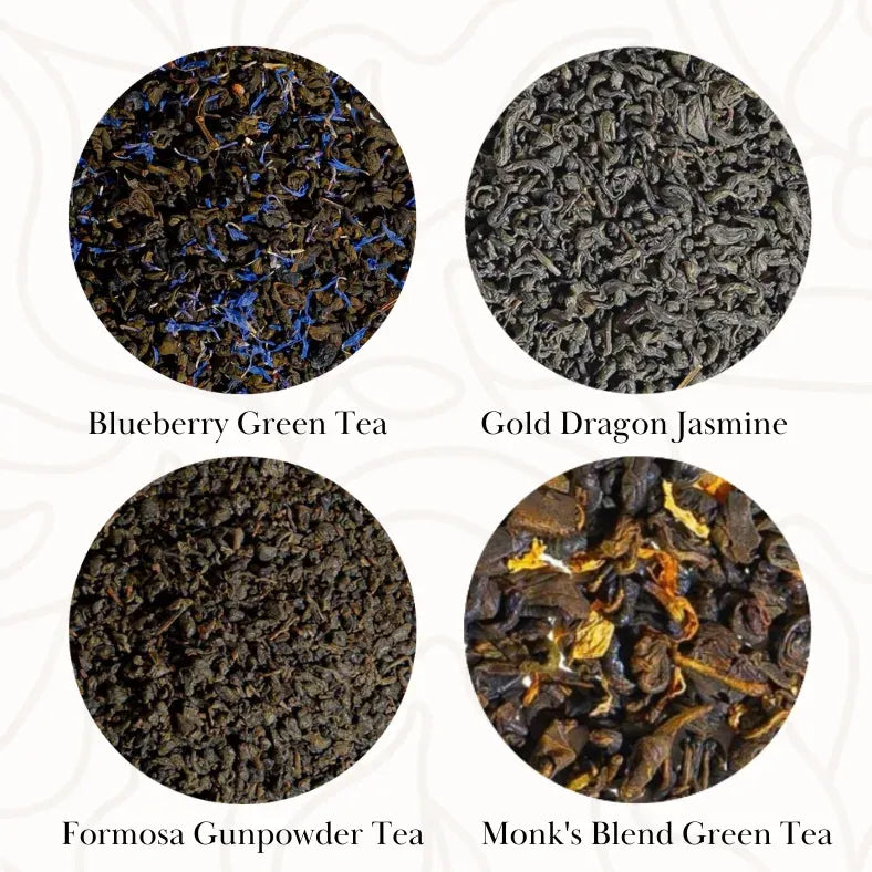 Green Tea Variety Collection with infuser in fancy gift box