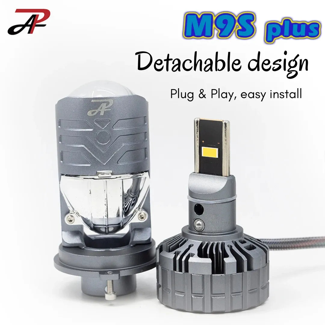 HYUGA H4 Projector Lens LED Headlight Bulb Plug and Play 9-30V 60W Car Headlight Motor Light | M9S Plus
