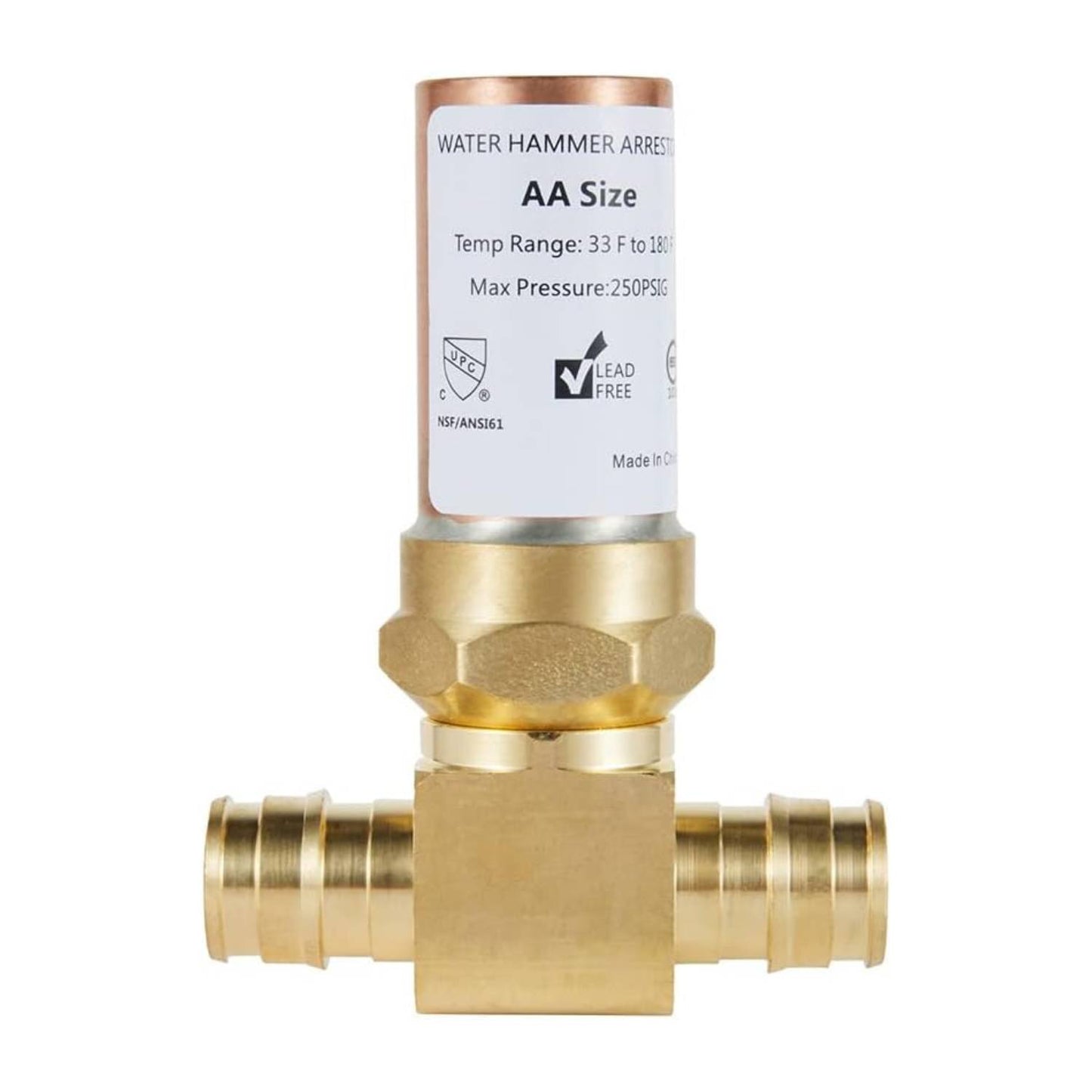 1/2" PEX-A Expansion, Water Copper Hammer Arrestor Tee