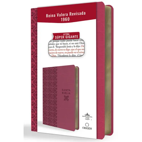 Biblia Reina Valera Revisada 1960 Letra Súper Gigante, Símil Piel Fucsia Rosada / Spanish Bible Rvr 1960 Super Giant Print, Fuchsia Pink Leathersoft