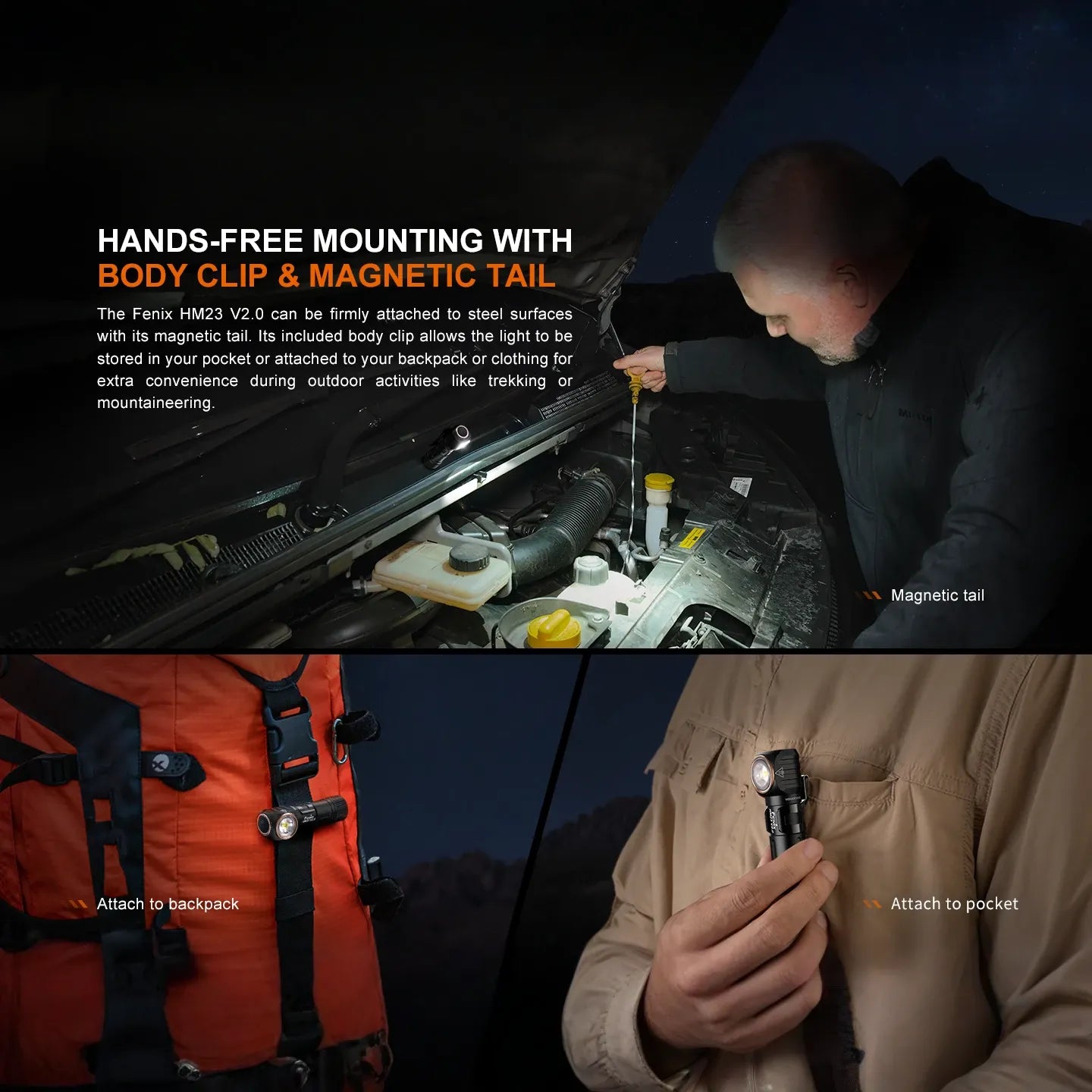 Fenix HM23 V2.0 Lightweight Detachable AA Headlamp