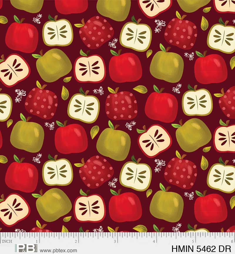 P&B Textiles Harvest Minis Apples Dark Red Thanksgiving