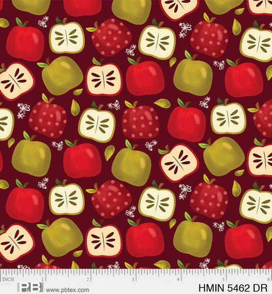 P&B Textiles Harvest Minis Apples Dark Red Thanksgiving