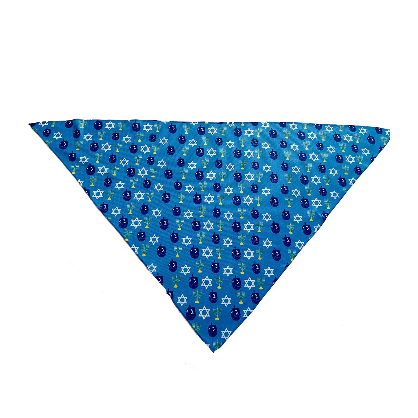 Hanukkah Blue Dreidel Tie On Dog Bandana