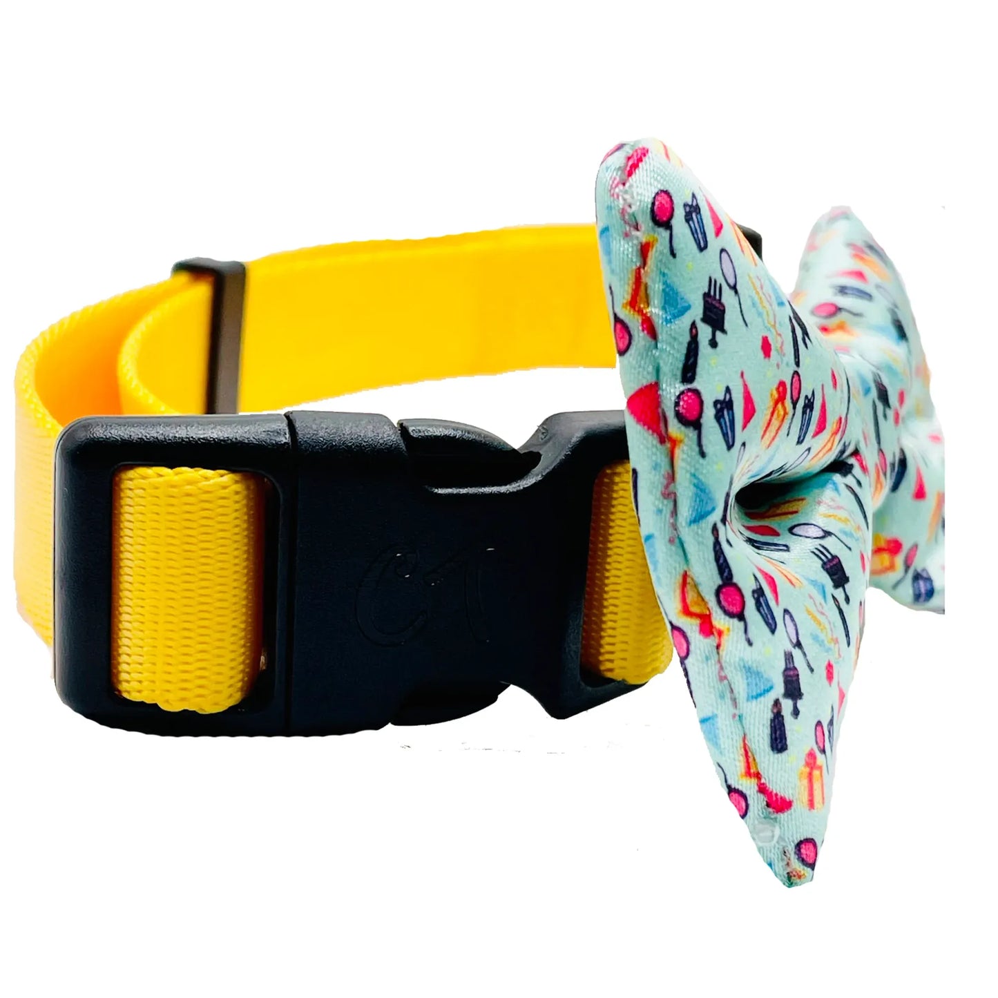 Happy Birthday! Aqua Dog Bow Tie