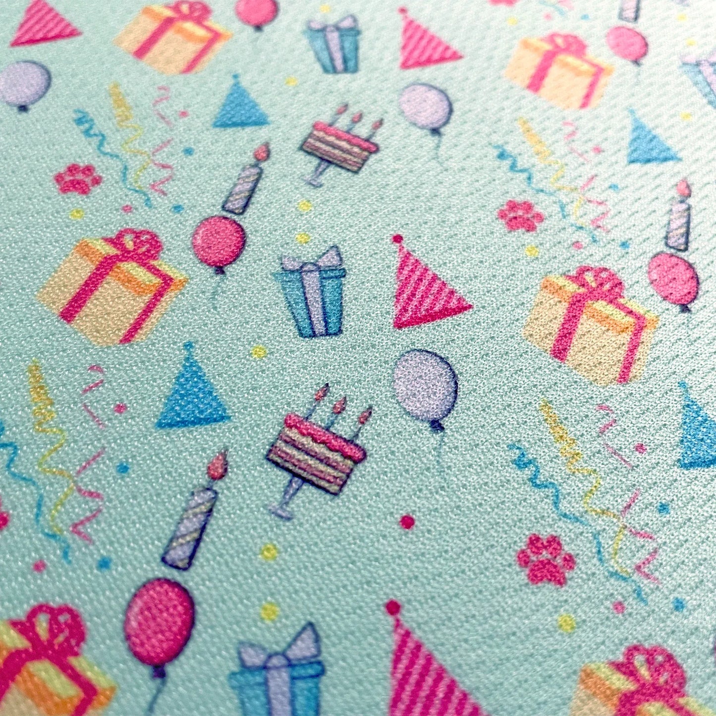 Happy Birthday Aqua Tie On Dog Bandana