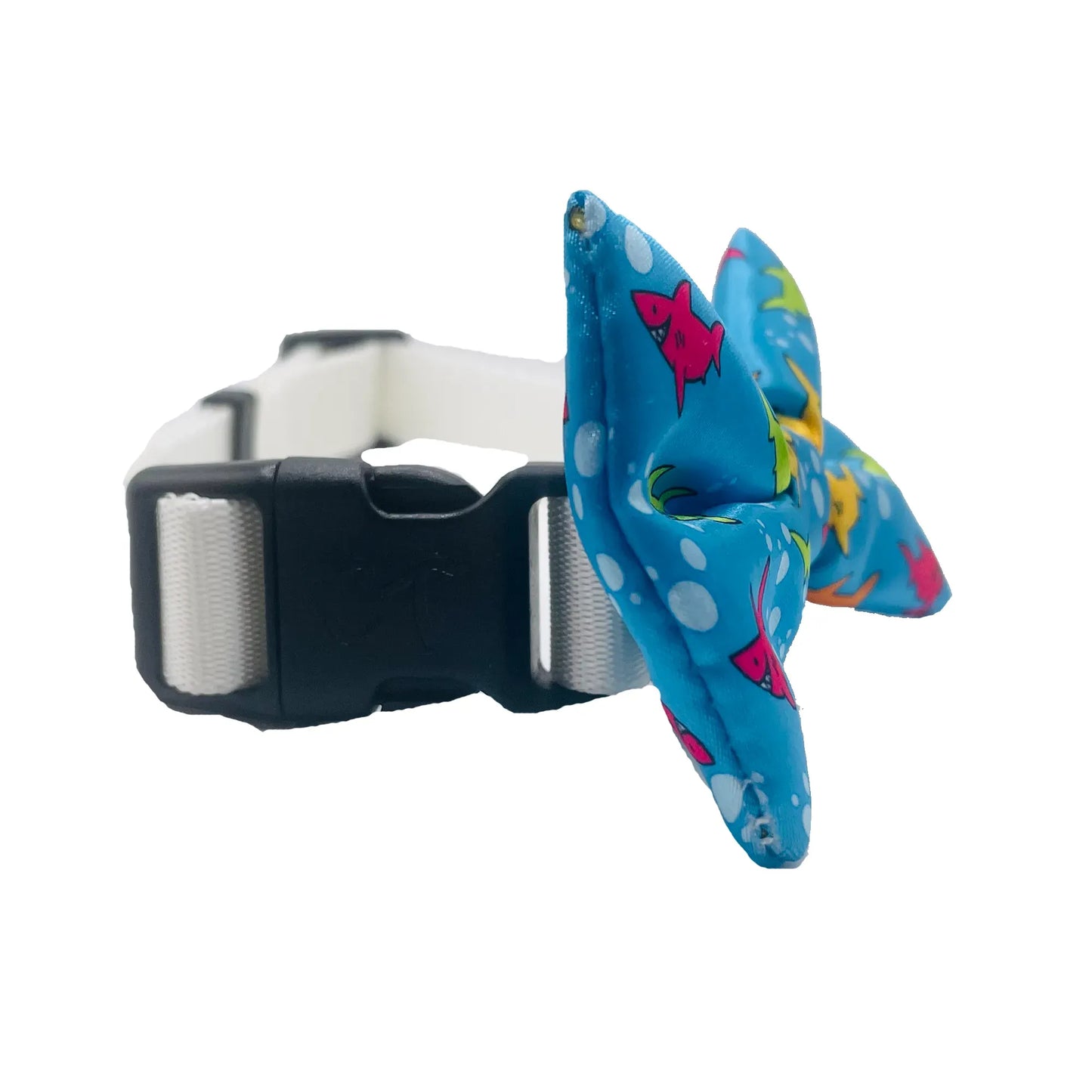 Happy Shark Blue Dog Bow Tie