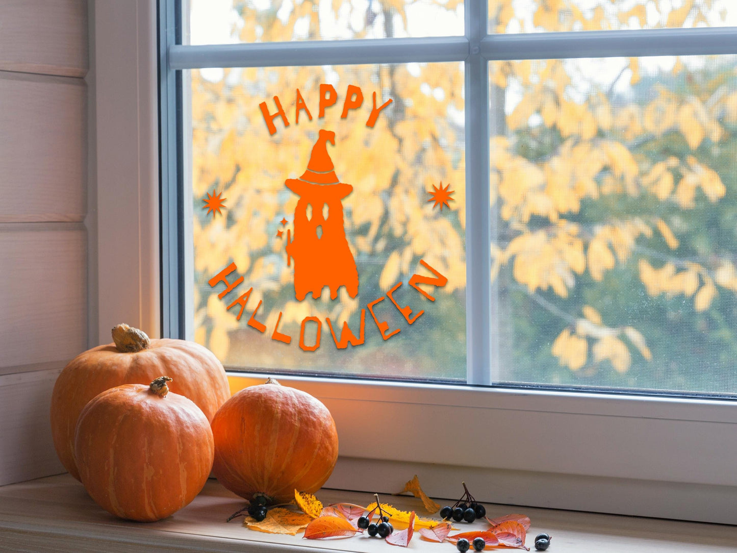 Happy Halloween Ghost Window Sticker | Vinyl Decal