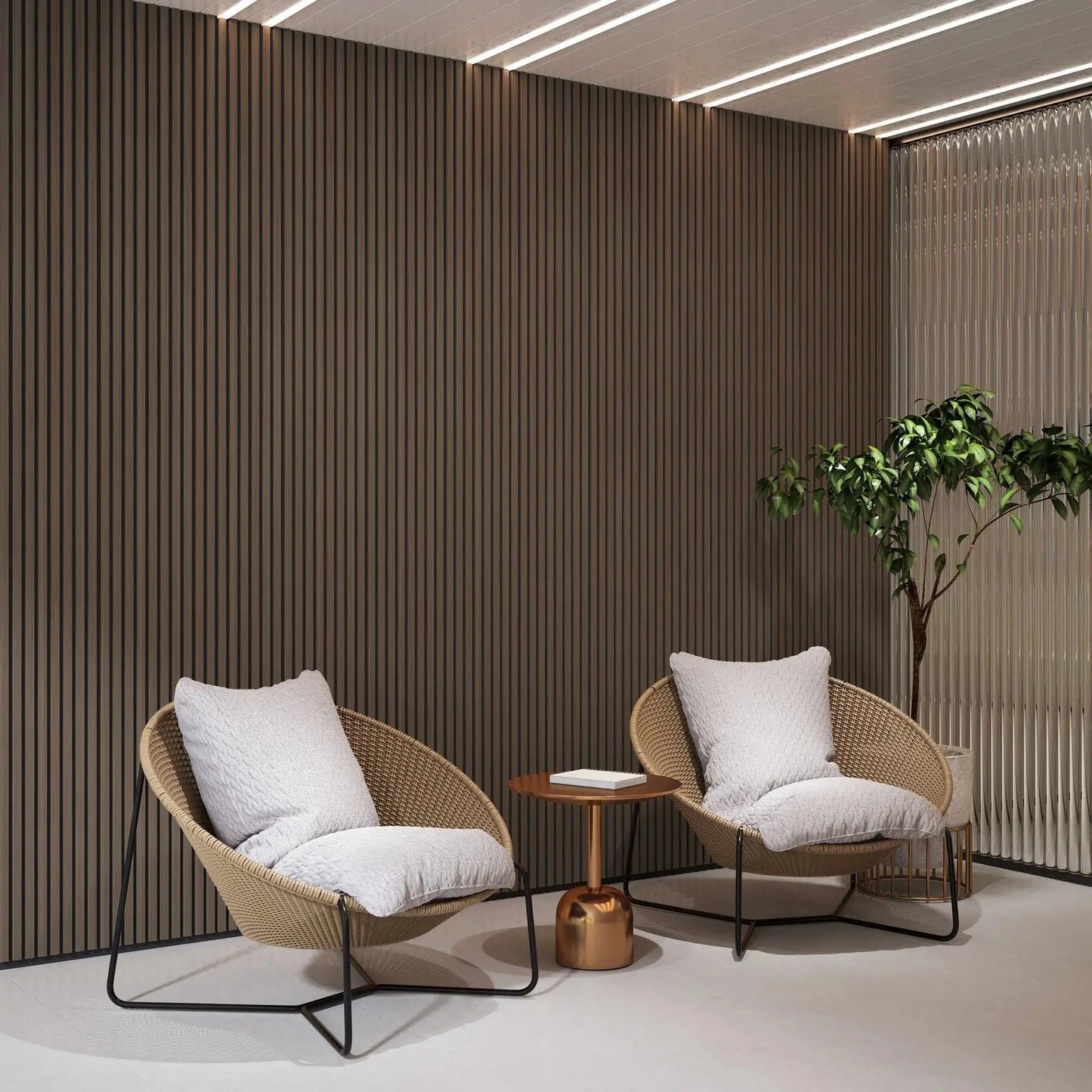 Hausvita Acoustic Solid Wood Slat Wall Panels ( 2 Panels Per Box )
