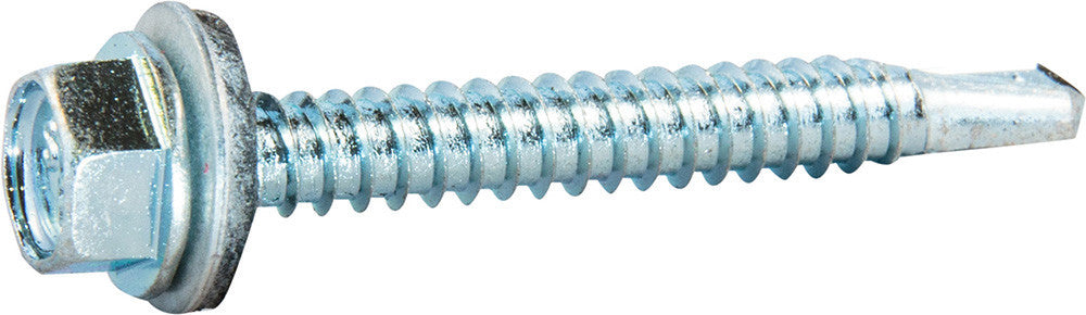 8-18 x 1 1/4 Hex Washer Head Self Drilling Screw w/ Neo Washer Zinc Plated