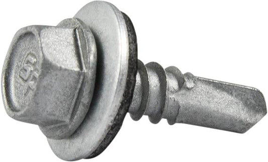 12-14 x 2 Hex Washer Head Self Drilling Screw TEK 3 with Neo Washer Strong-Shield Coated