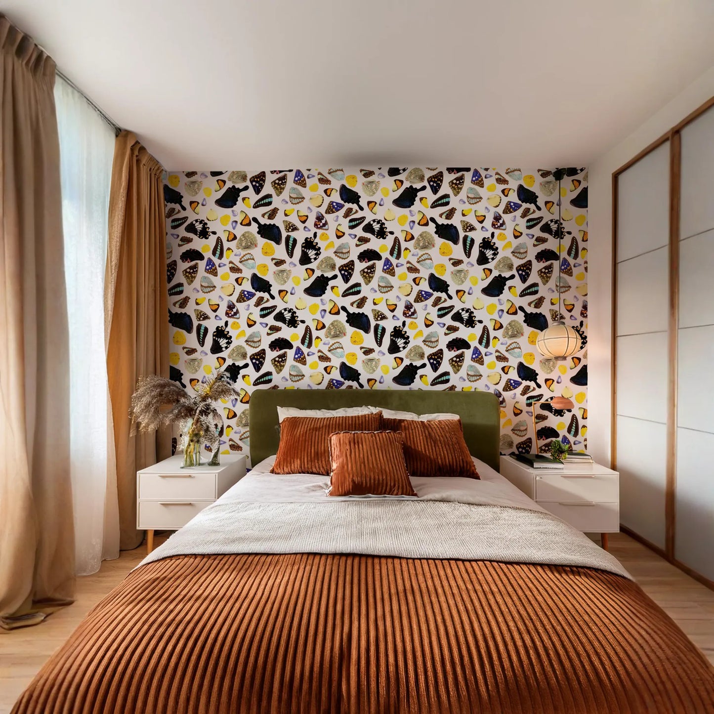 Butterfly Terrazzo Wallpaper, white