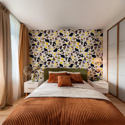 Butterfly Terrazzo Wallpaper, white