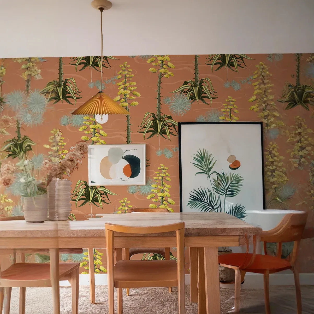 Agave Valley Wallpaper, terra cotta