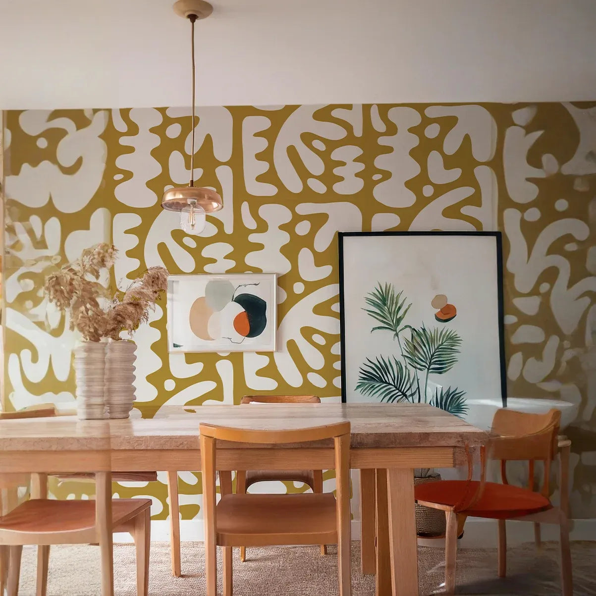 Bubbly Wallpaper, mustard