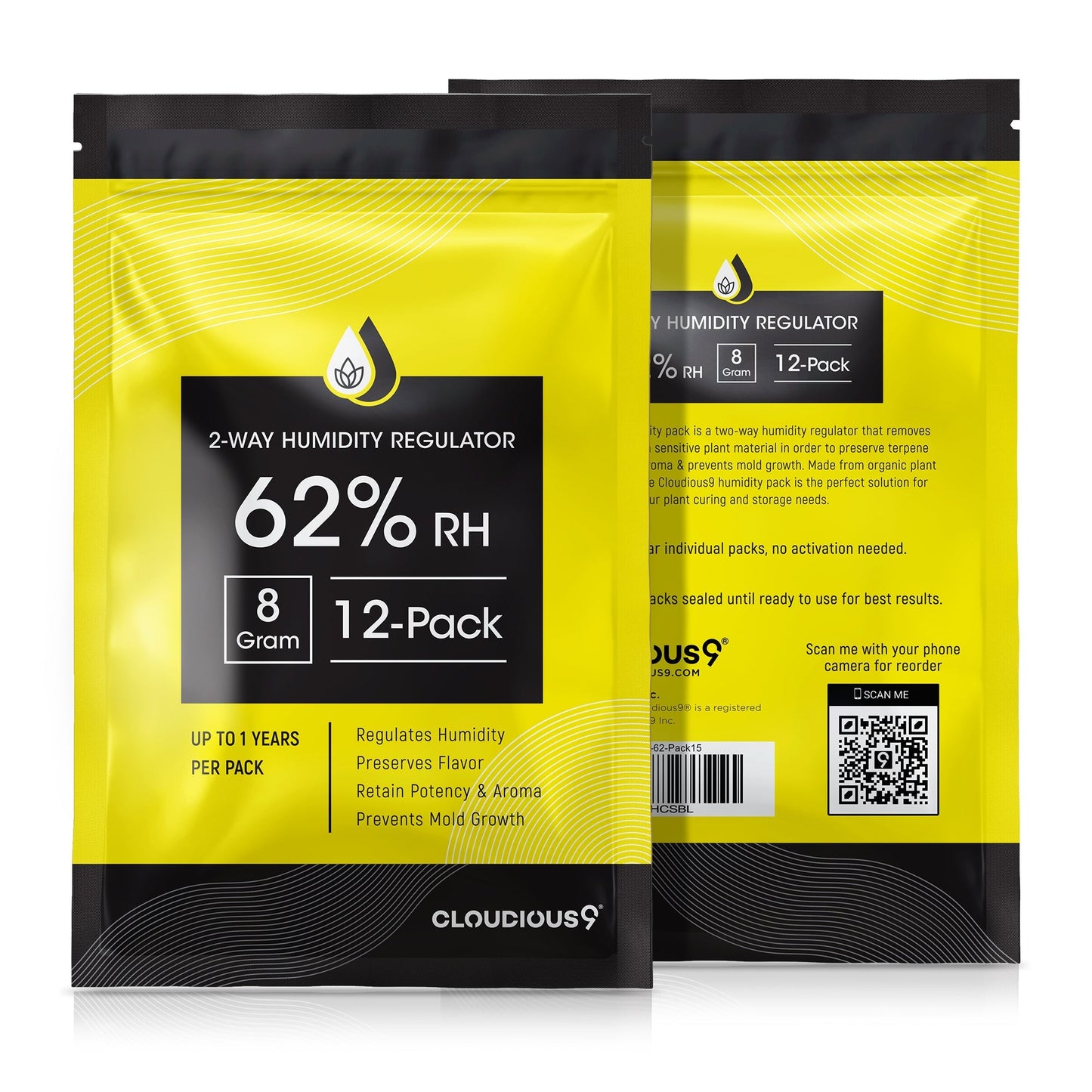 Cloudious 9 62% 2-Way Humidity Pack Regulator - 12 Count