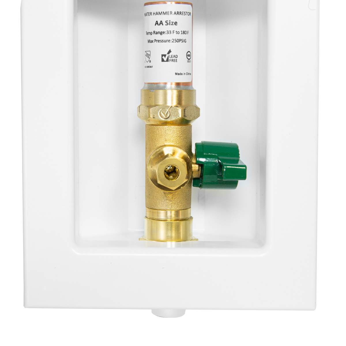 1/2" CPVC PPE Intet, Ice Maker Outlet Box, with Copper Arrestor