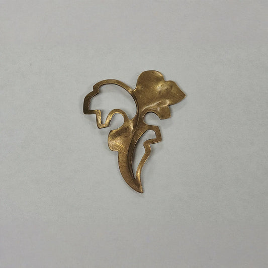 Brass Flower w/ Stem Component (open leaf)