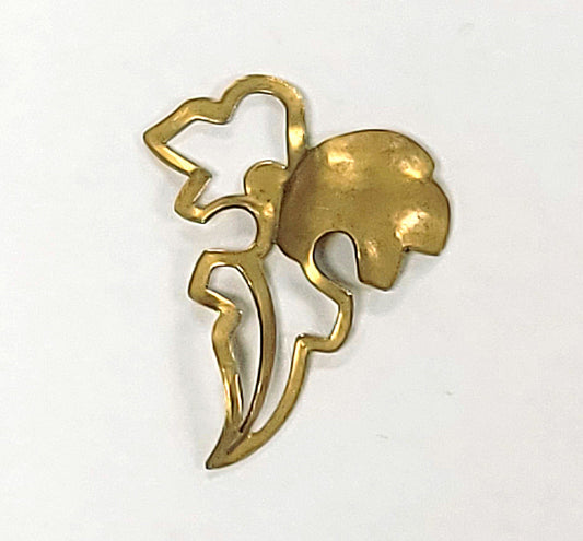 Brass Flower w/ Stem Component (open stem)