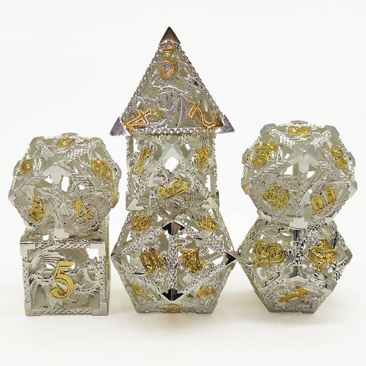 (Elvish White w/gold) Deadly Dragon Dice: Shards of Oblivion Hollow Metal