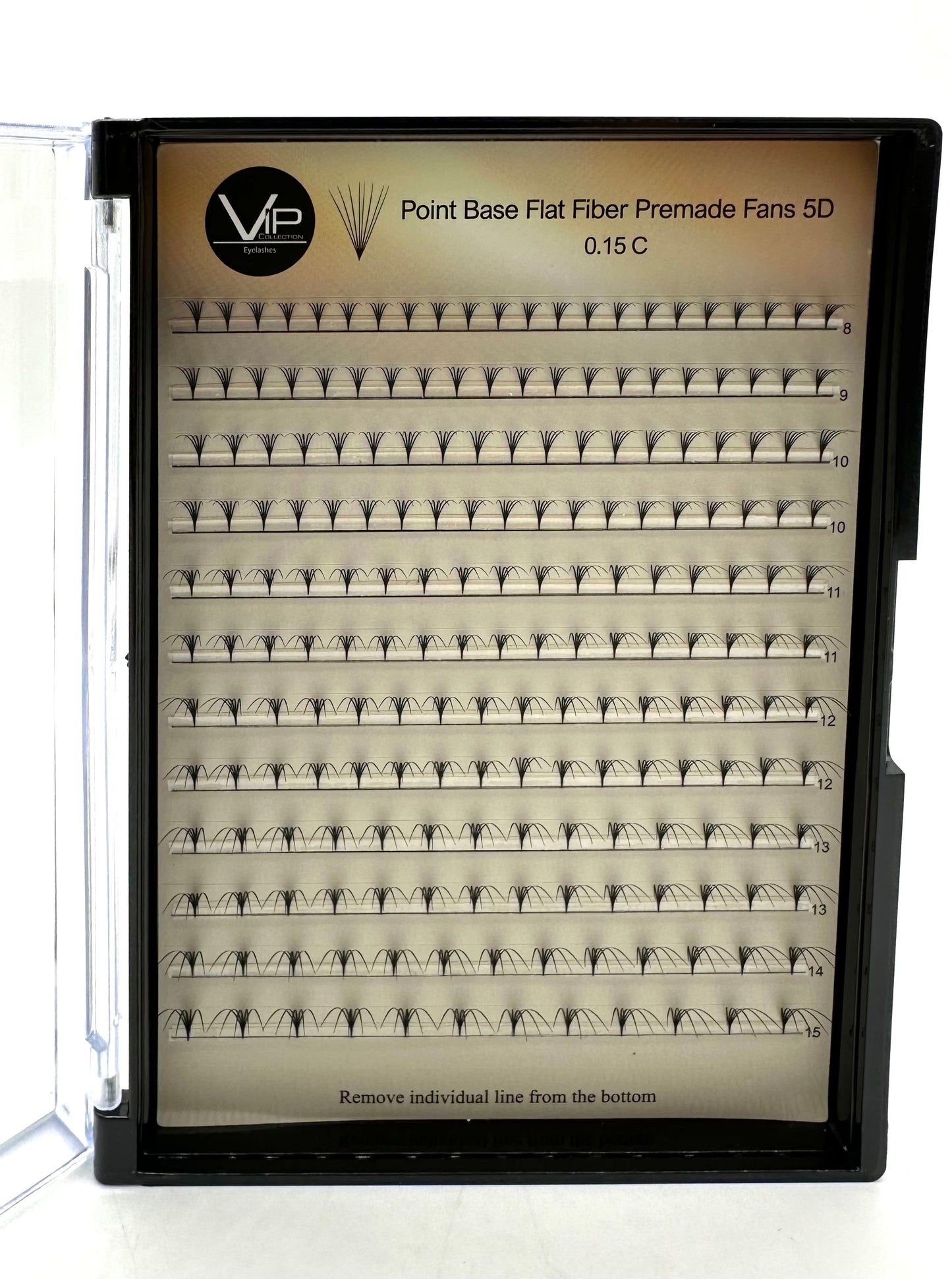 Point Base Flat Fiber premade fans 12 lines 9cm 5D 8D