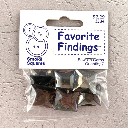 1384 Smoke Squares - Favorite Findings - Sew-on Gems