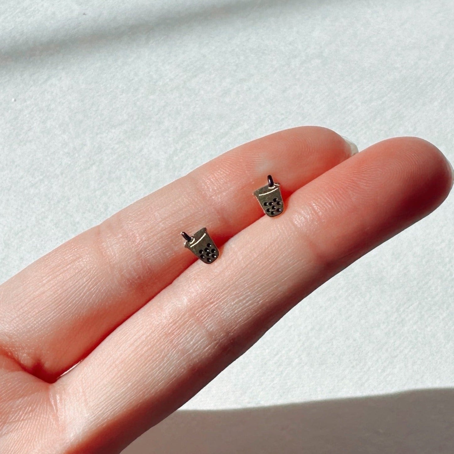 Boba Milk Tea Earring Studs