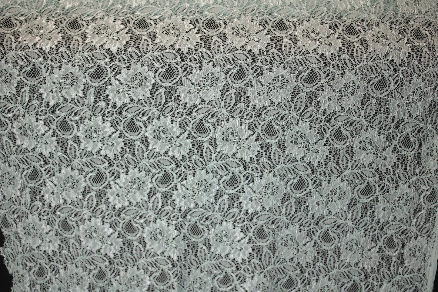 EMBROIDERED 3D FLORAL LACE ULTRA SOFT FABRIC SOFT AQUA 56" WIDE BY THE YARD