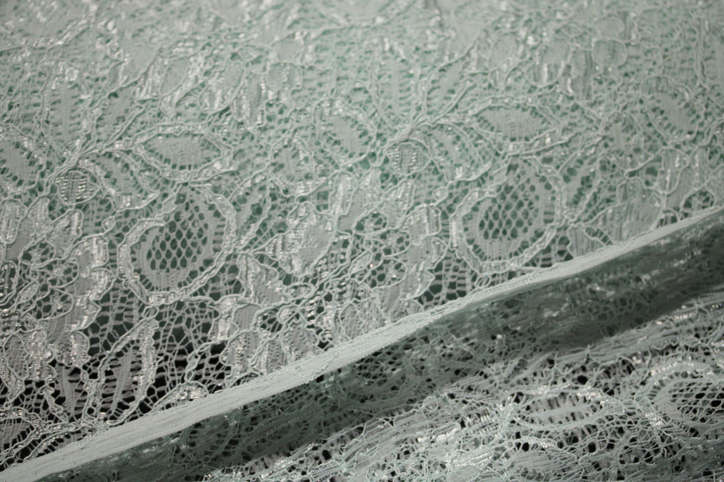 EMBROIDERED 3D FLORAL LACE ULTRA SOFT FABRIC SOFT AQUA 56" WIDE BY THE YARD