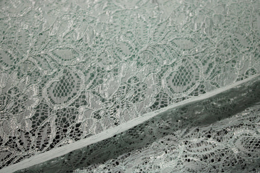 EMBROIDERED 3D FLORAL LACE ULTRA SOFT FABRIC SOFT AQUA 56" WIDE BY THE YARD